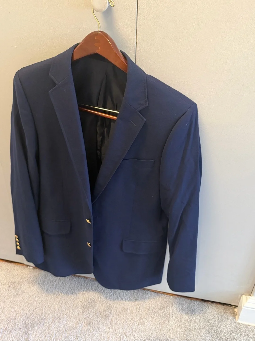 J. Crew Navy sport Blazer with Gold Buttons sz 40R